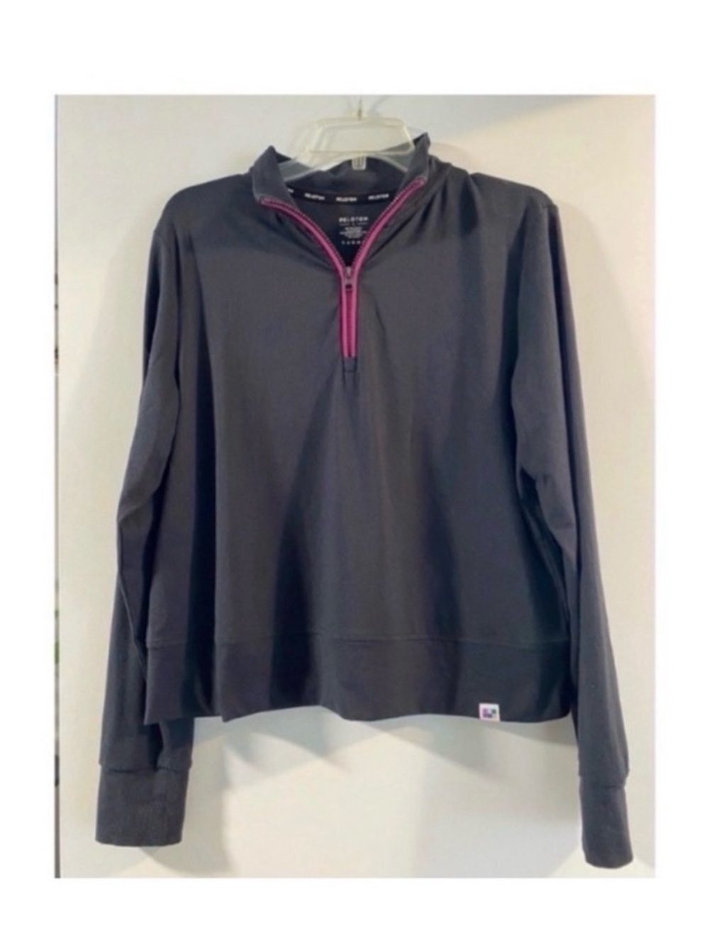 PELOTON Grey Quarter Zip Athletic Sweatshirt Size Large - Picture 5 of 9